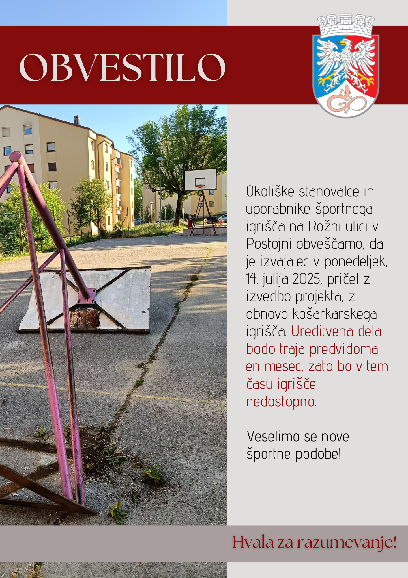 rožna obvestilo